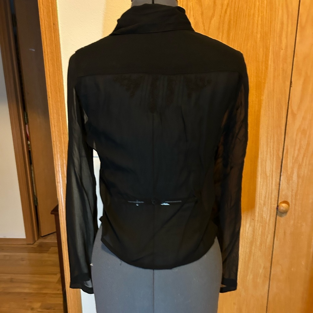 Chic Black Button-Up Blouse - image 3